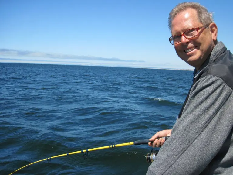 Ken Menzer fishing on the ocean